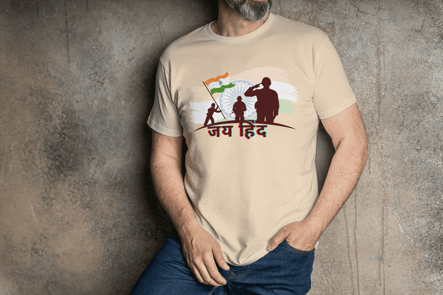 Indian Army Tribute: Jai Hind Salute Graphic T-shirt - Essentia Attire