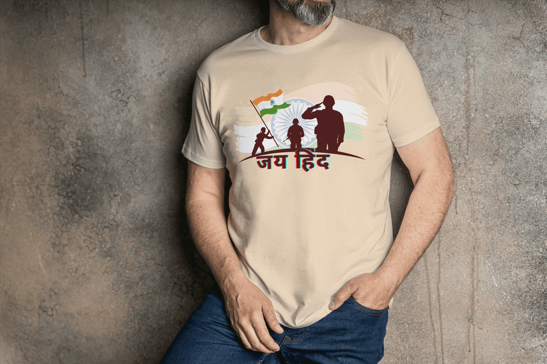 Indian Army Tribute: Jai Hind Salute Graphic T-shirt - Essentia Attire