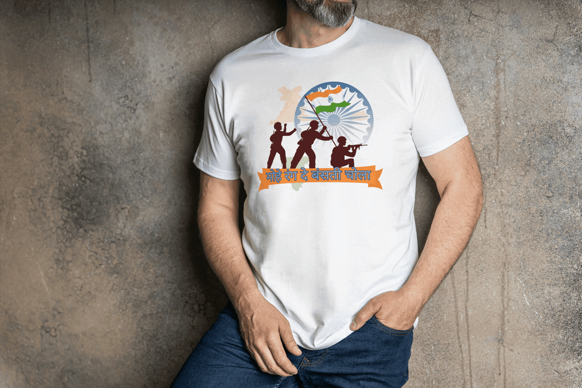 Mera Rang De Basanti T-shirt | Patriotic Soldier Graphic Tee - Essentia Attire