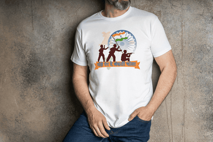 Mera Rang De Basanti T-shirt | Patriotic Soldier Graphic Tee - Essentia Attire