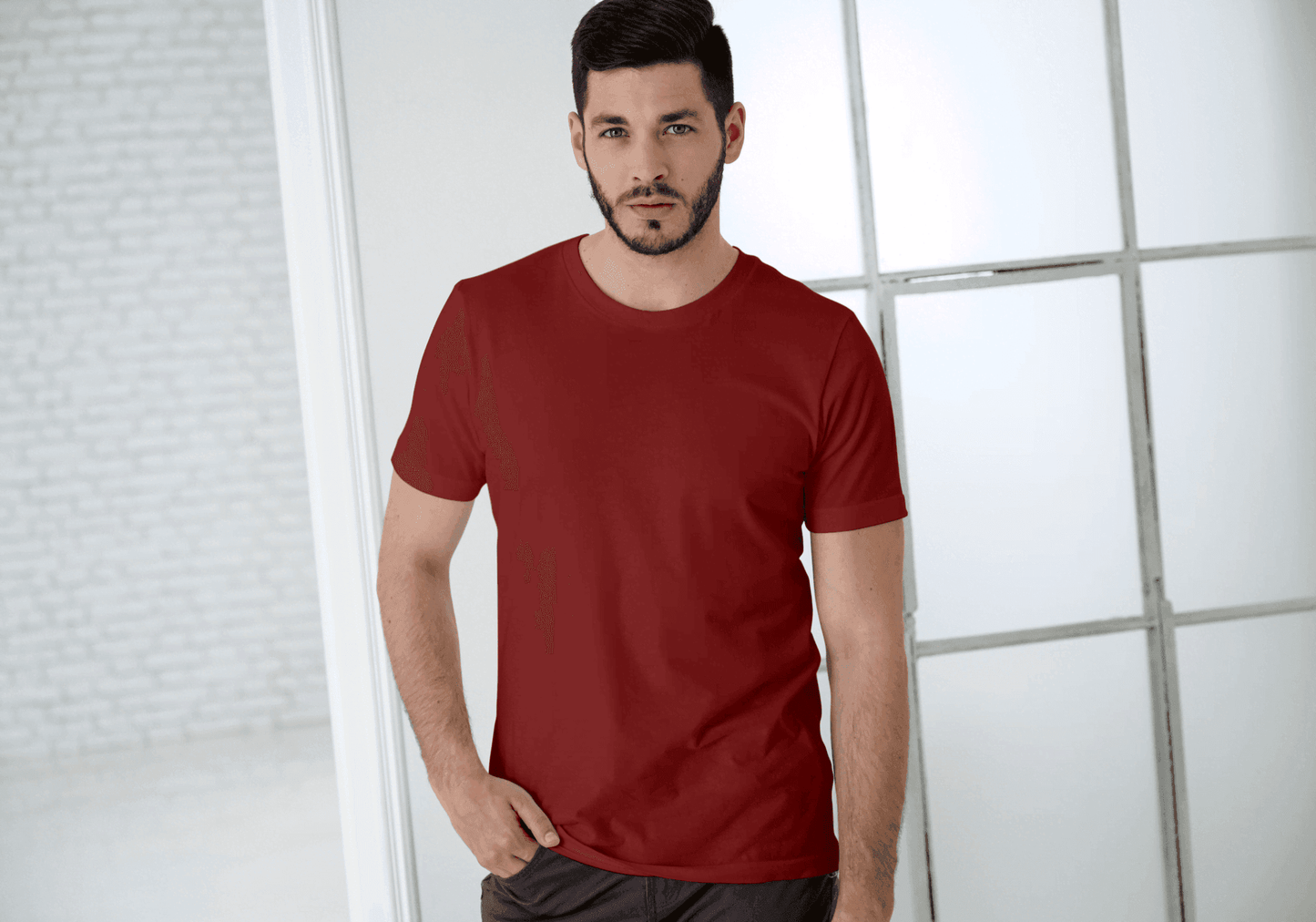 Red/Black/Blue Trio Pack of Plain Regular Half-Sleeve: Unisex T-Shirt - Essentia Attire