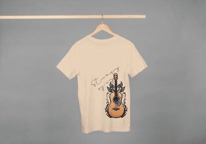 Acoustic Guitar & Leaves: Music Lover Tee - Essentia Attire