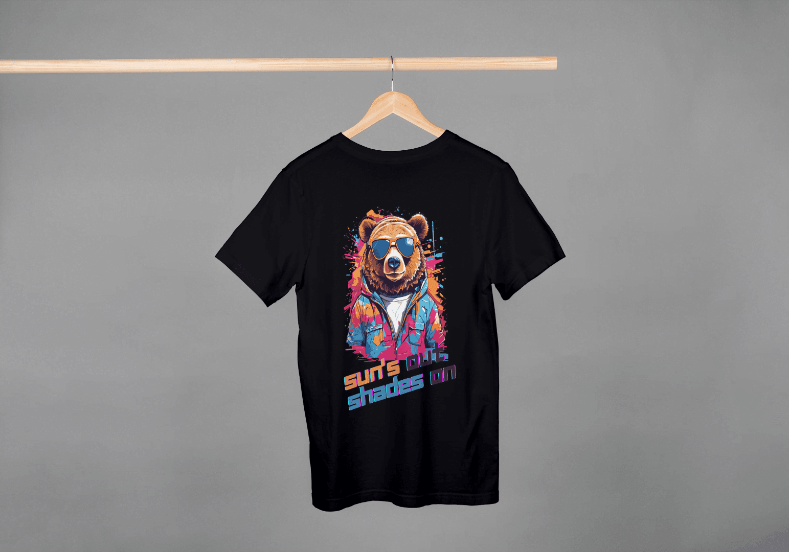 Sun's Out Shades On Bear Tee - Essentia Attire