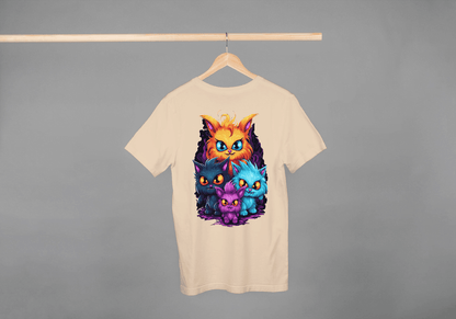 Vibrant Fantasy Cat Family: Cute Magical Kittens Tee - Essentia Attire