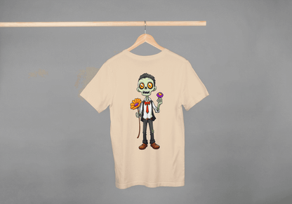 Cute Zombie with Flower: Funny Cartoon Tee - Essentia Attire