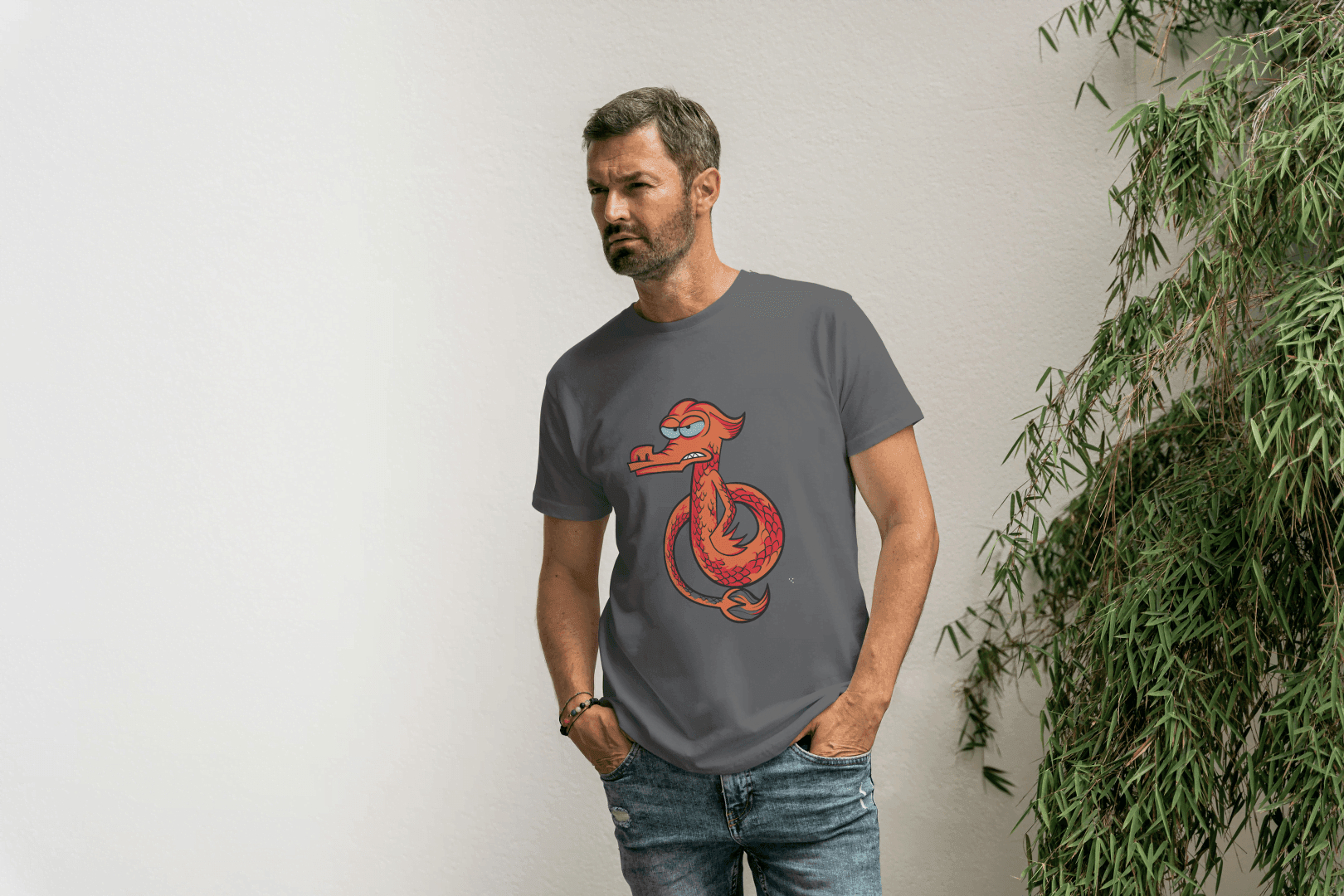 Grumpy Dragon: Funny Serpent Tee - Essentia Attire
