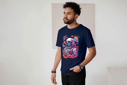 Vibrant Astronaut Space: Cosmic Dream Graphic Tee - Essentia Attire