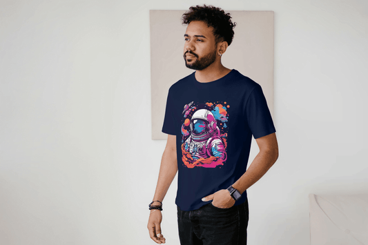 Vibrant Astronaut Space: Cosmic Dream Graphic Tee - Essentia Attire