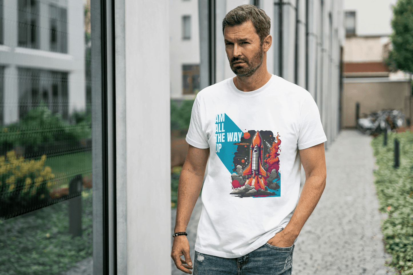 Am All The Way Up: Motivational Space Exploration Tee - Essentia Attire