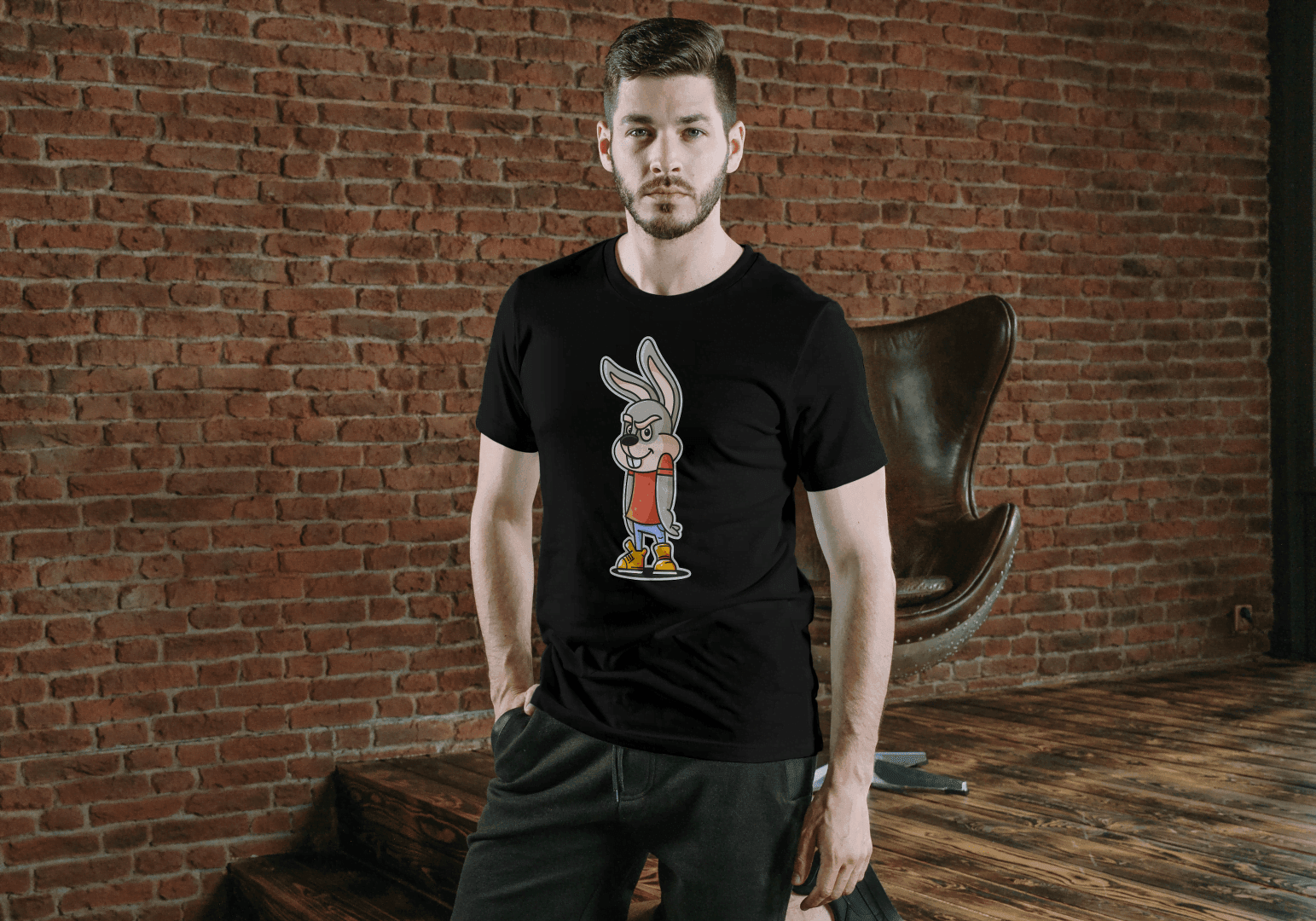 Funny Mischievous Bunny: Smart Character Tee - Essentia Attire