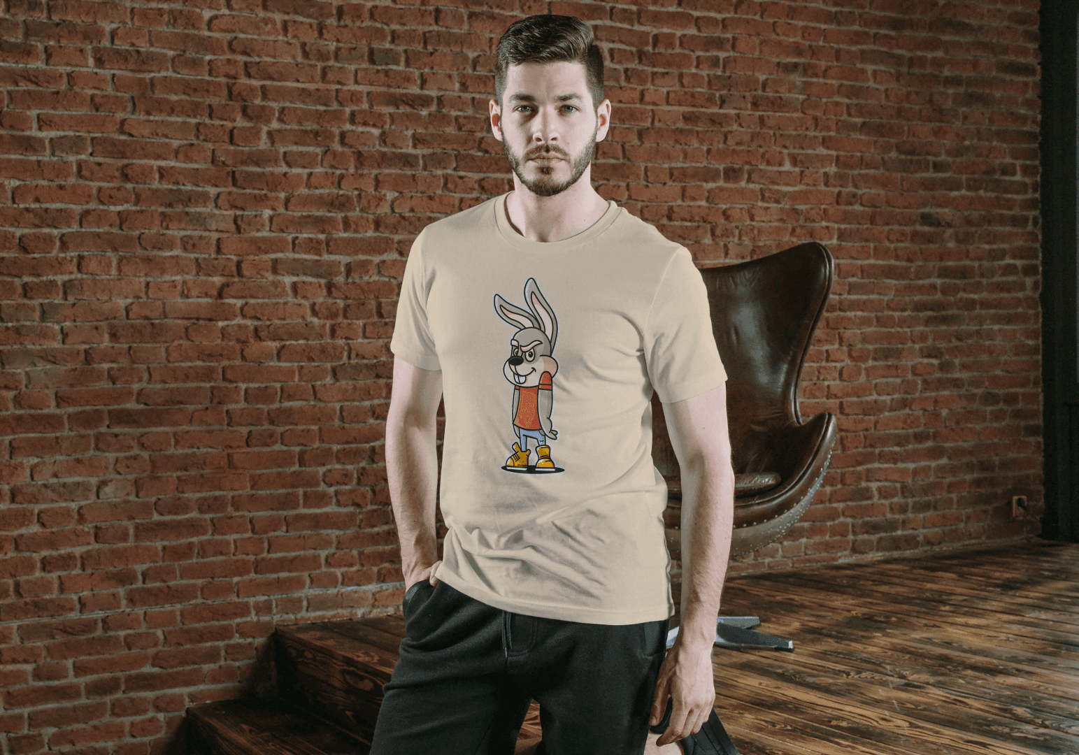 Funny Mischievous Bunny: Smart Character Tee - Essentia Attire