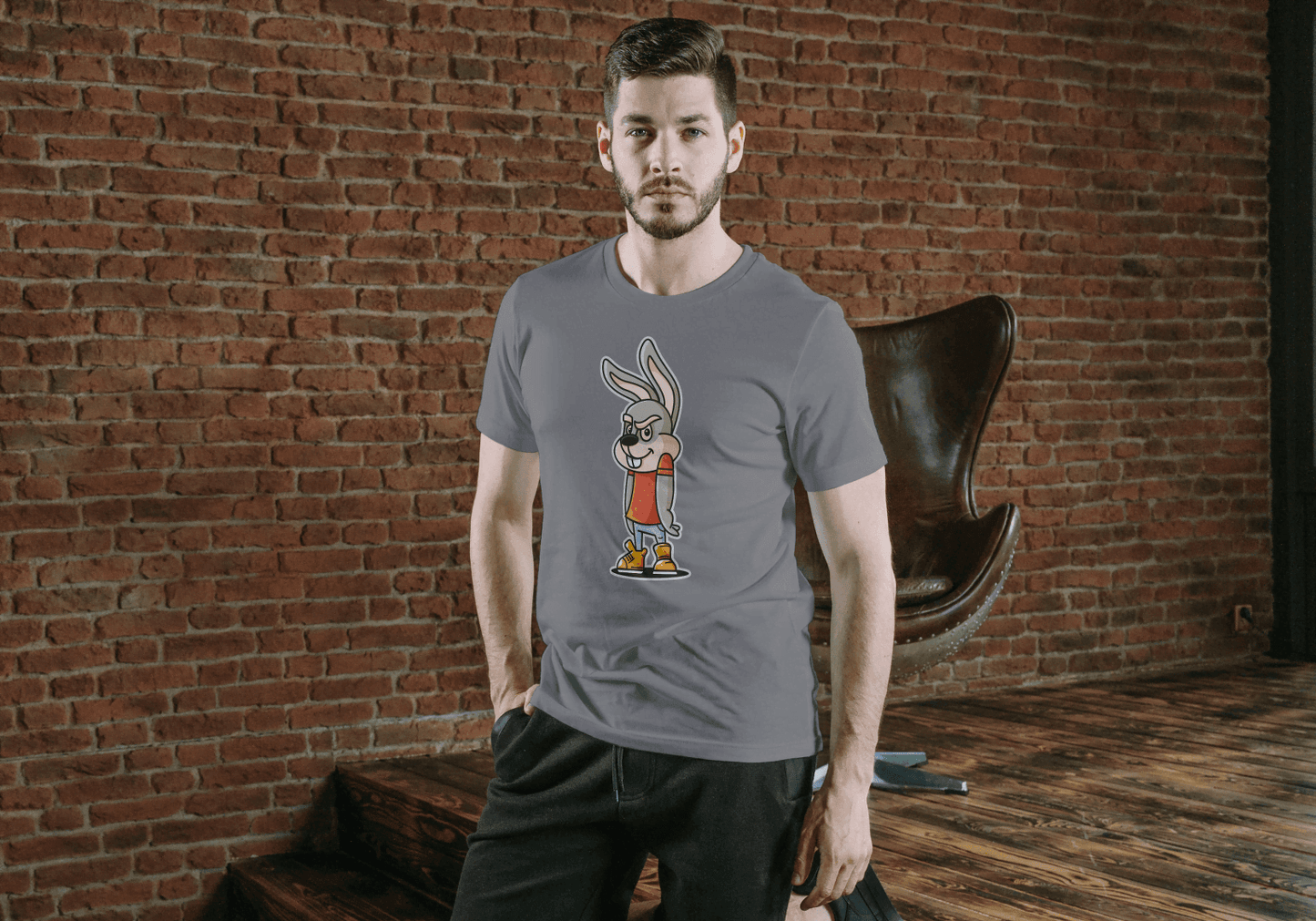 Funny Mischievous Bunny: Smart Character Tee - Essentia Attire