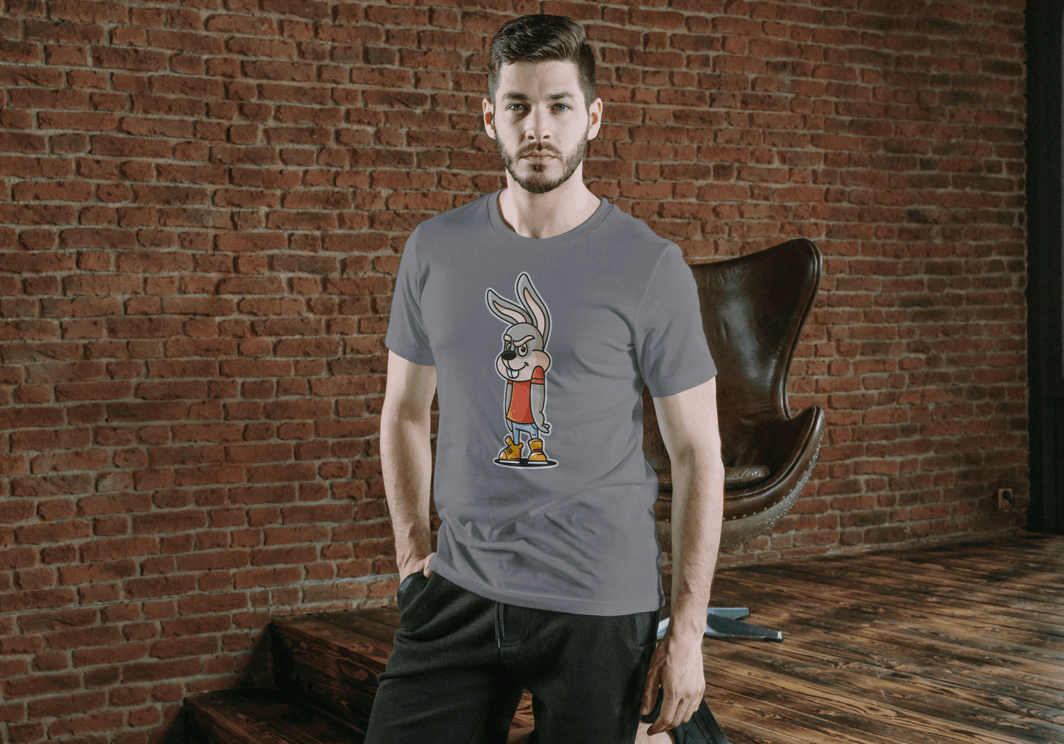 Funny Mischievous Bunny: Smart Character Tee - Essentia Attire