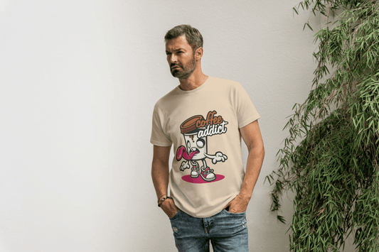 Coffee Addict Mug with Legs: Funny Foodie Design - Essentia Attire