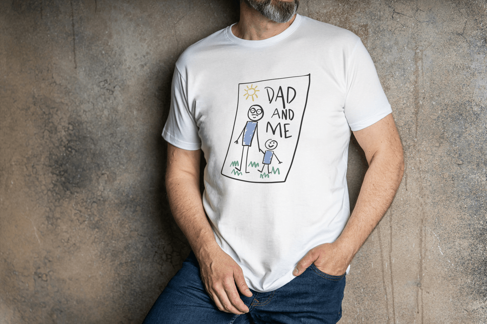 "Dad And Me" Stick Figure: Father Son-Daughter Tee - Essentia Attire