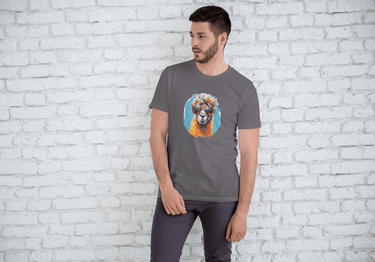 Cool Llama Sunglasses: Funny Animal Graphic Tee - Essentia Attire