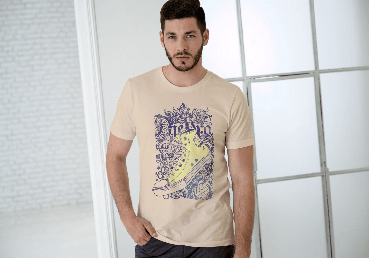 Crowned Sneaker Graphic: Retro Kickz King - Essentia Attire