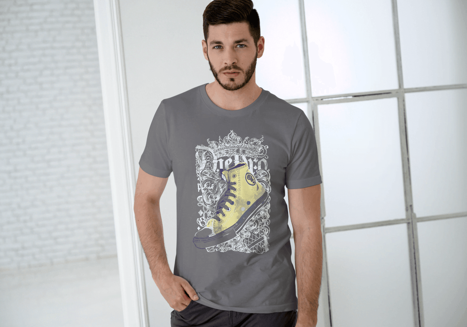 Crowned Sneaker Graphic: Retro Kickz King - Essentia Attire
