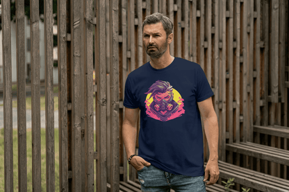 Cyberpunk Gas Mask: Futuristic Urban Graphic Tee - Essentia Attire