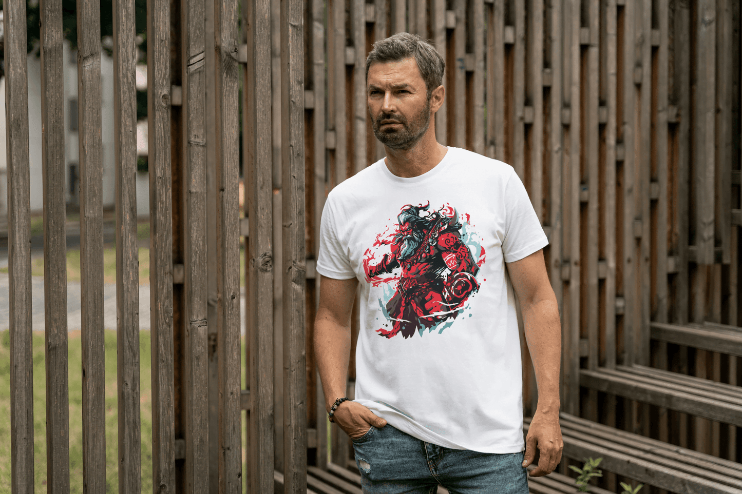 Fantasy Warrior Demon: Mythological Beast Graphic Tee - Essentia Attire
