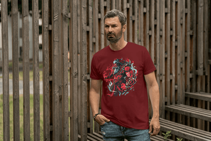 Fantasy Warrior Demon: Mythological Beast Graphic Tee - Essentia Attire