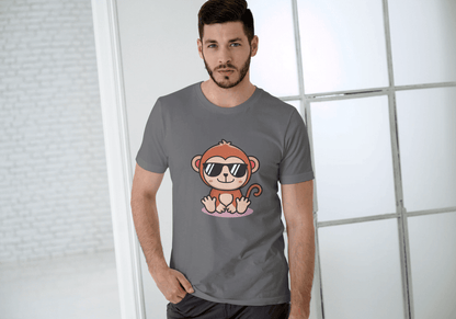 Cute Monkey Chilling: Cool Animal Graphic Tee - Essentia Attire