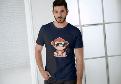 Cute Monkey Chilling: Cool Animal Graphic Tee - Essentia Attire