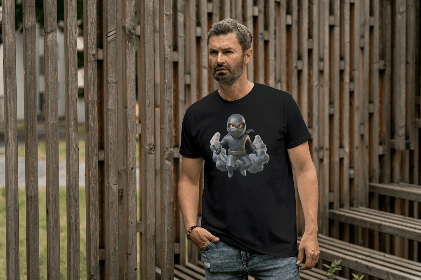 Cute Ninja Warrior: Cartoon Stealth Fighter Tee - Essentia Attire