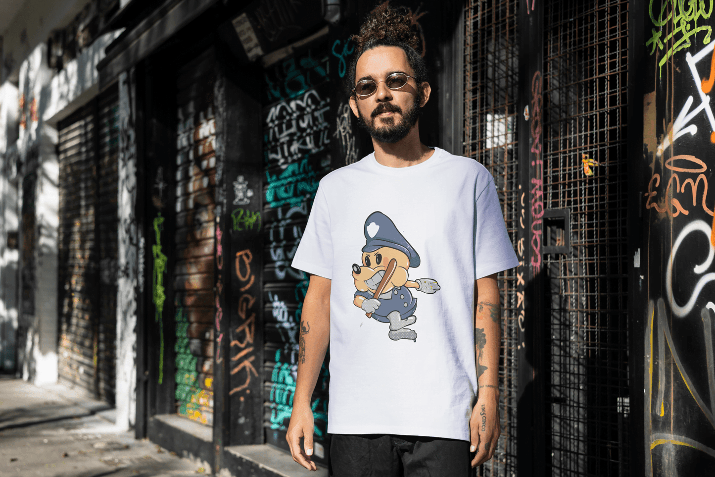 Classic Police Pup: Unique Old-School Cartoon - Essentia Attire