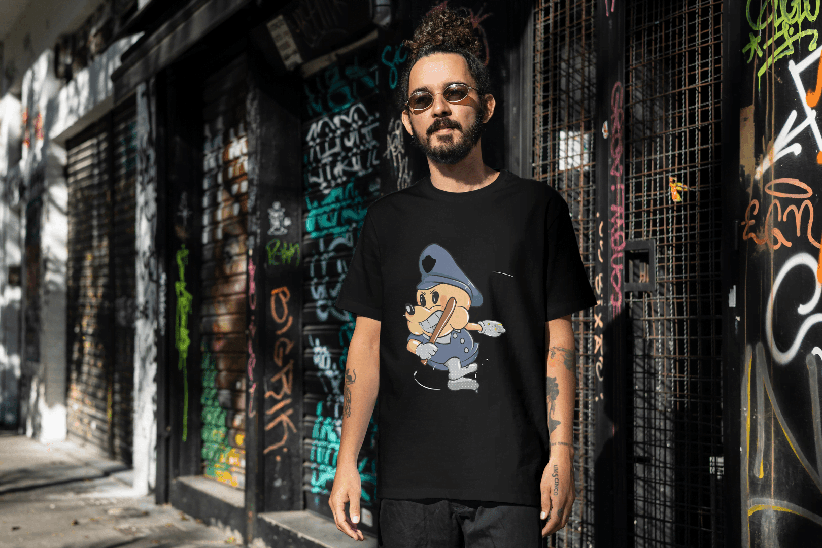 Classic Police Pup: Unique Old-School Cartoon - Essentia Attire