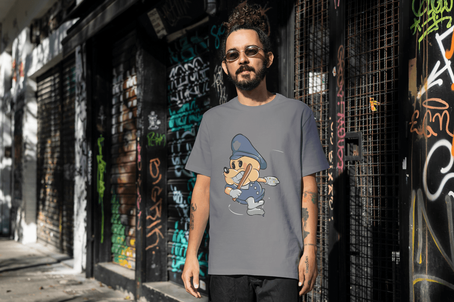 Classic Police Pup: Unique Old-School Cartoon - Essentia Attire