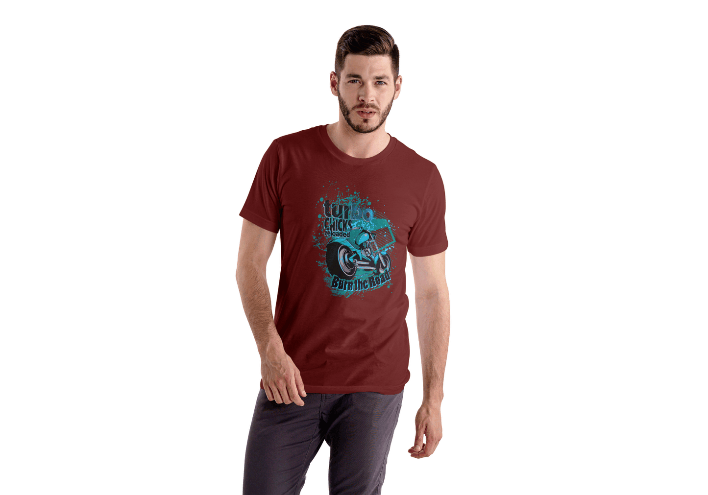 Turbo Chicks Motorcycle: Burn the Road" Tee - Essentia Attire