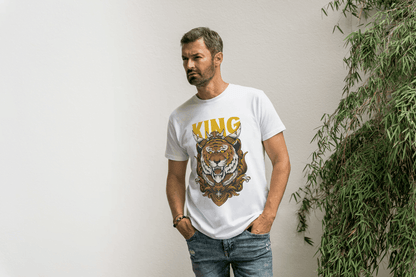 Powerful Tiger with Crown: Big Cat Lover - Essentia Attire
