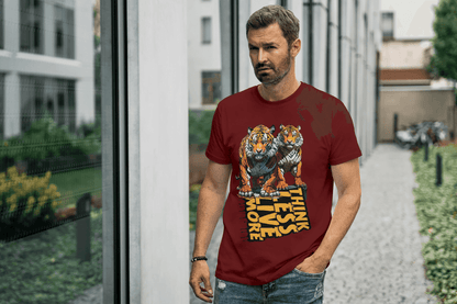 Think Less Live More: Tiger Inspirational Graphic Tee - Essentia Attire