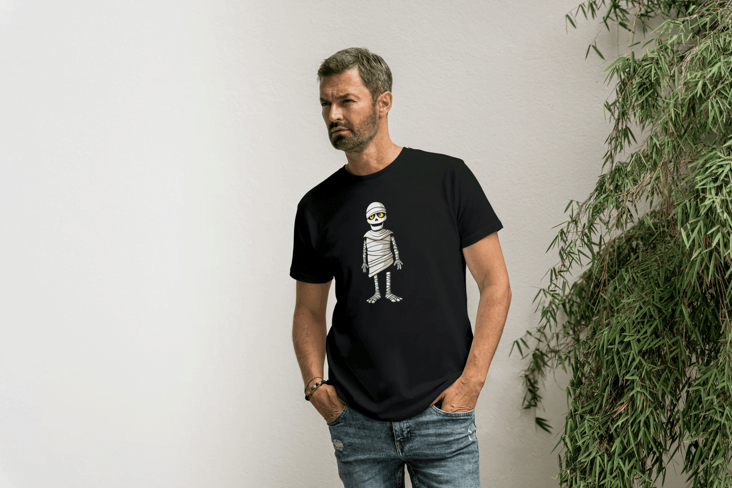 Cute Cartoon Mummy: Glowing Eye Mummy Tee - Essentia Attire