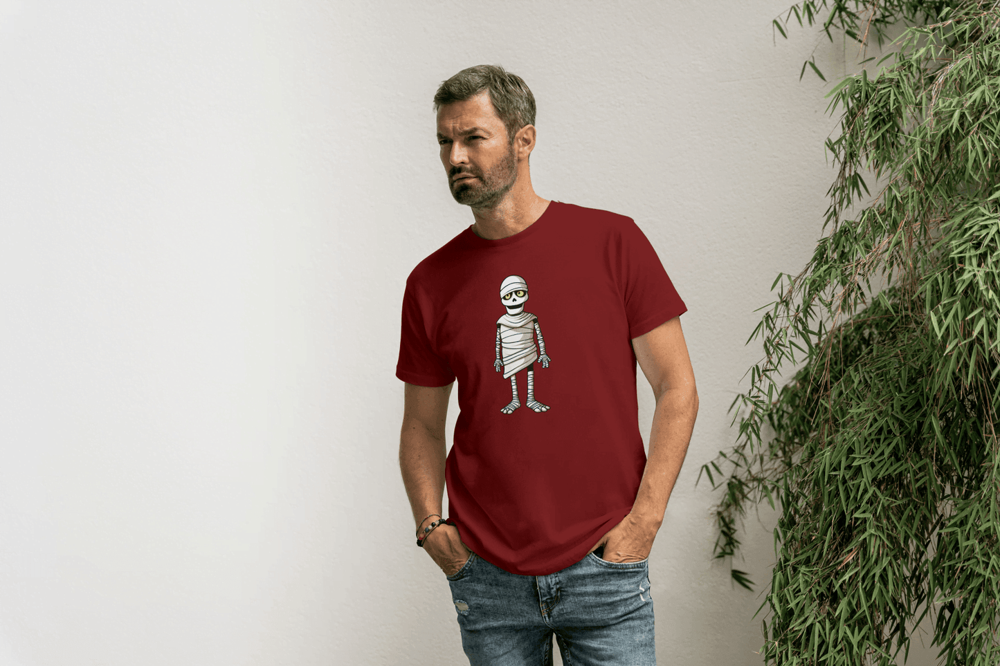 Cute Cartoon Mummy: Glowing Eye Mummy Tee - Essentia Attire