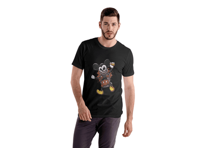 Zombie Party Mouse: Creepy Cute Cartoon Mouse Tee - Essentia Attire