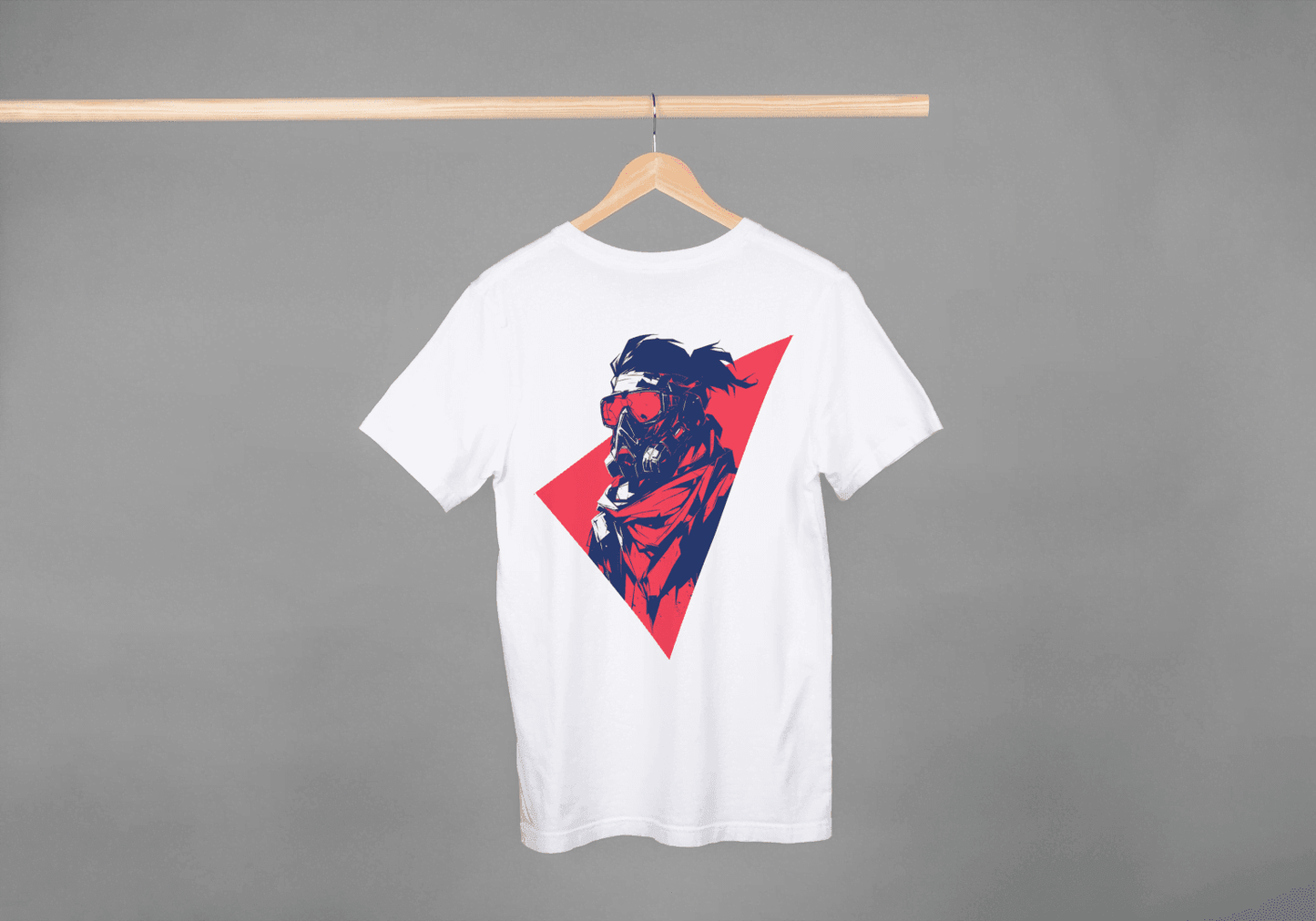 Gas Mask Warrior: Edgy Urban Graphic Tee - Essentia Attire