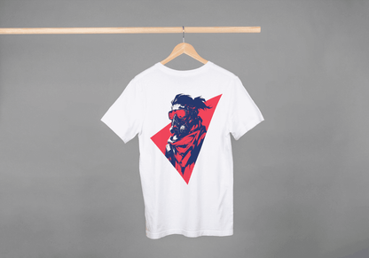 Gas Mask Warrior: Edgy Urban Graphic Tee - Essentia Attire