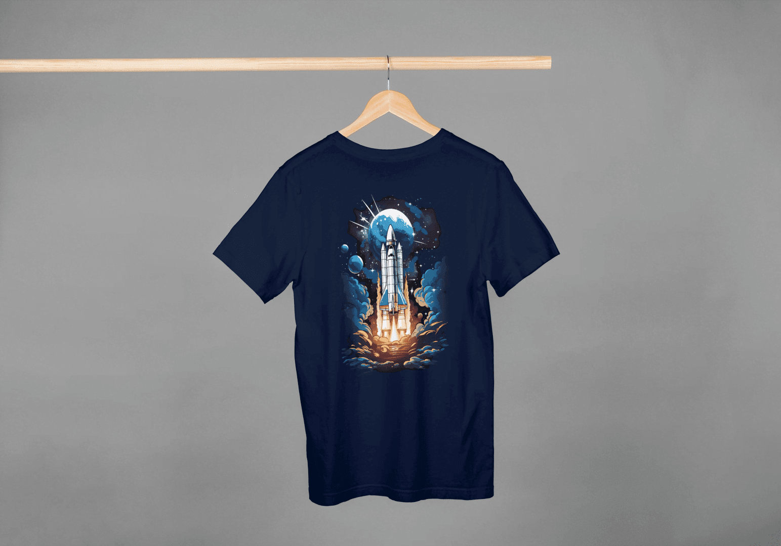 Space Shuttle Launch: Cosmic Nebula Graphic Tee - Essentia Attire