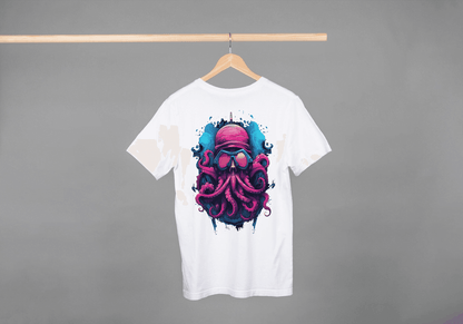 Futuristic Octopus: Neon Cyberpunk Sea Creature Tee - Essentia Attire