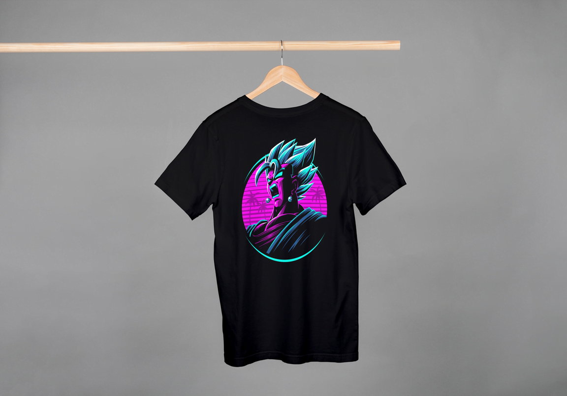 DBZ Vegeta T-shirt | Vaporwave & Cyberpunk Art | Super Saiyan God SS Tee
