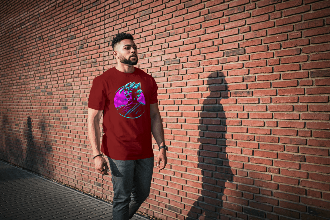DBZ Vegeta T-shirt | Vaporwave & Cyberpunk Art | Super Saiyan God SS Tee