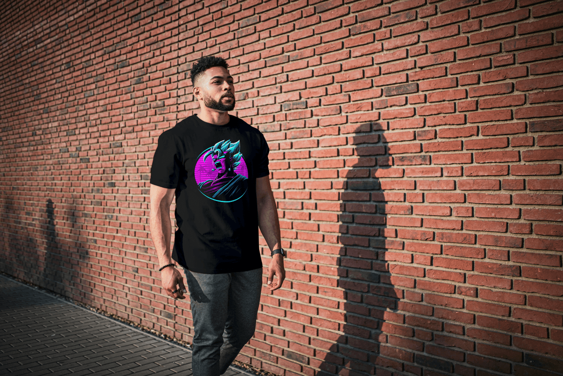 DBZ Vegeta T-shirt | Vaporwave & Cyberpunk Art | Super Saiyan God SS Tee