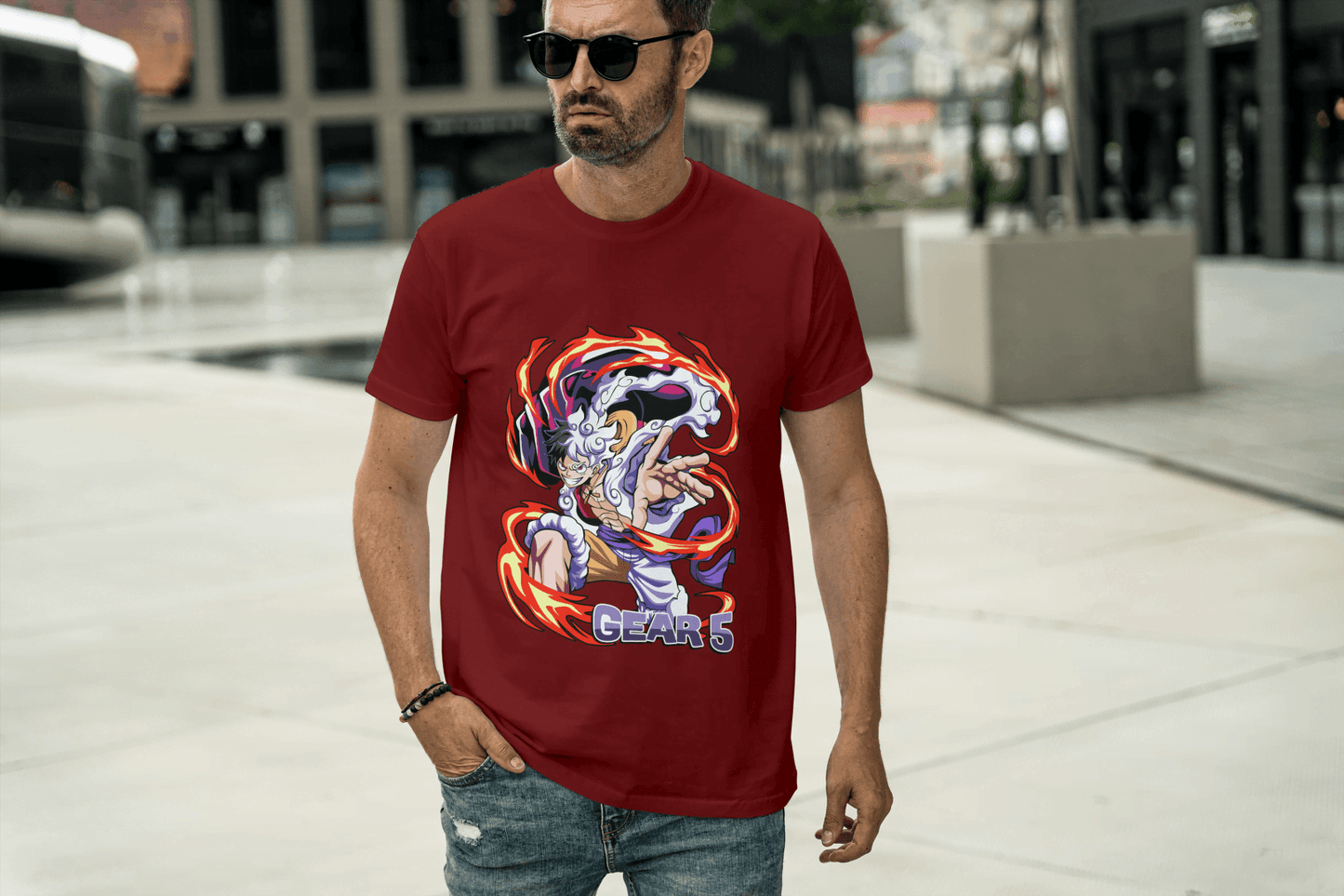 Gear 5 Transformed Character: Dynamic Power-Up Anime Hero Tee - Essentia Attire