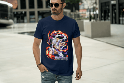 Gear 5 Transformed Character: Dynamic Power-Up Anime Hero Tee - Essentia Attire