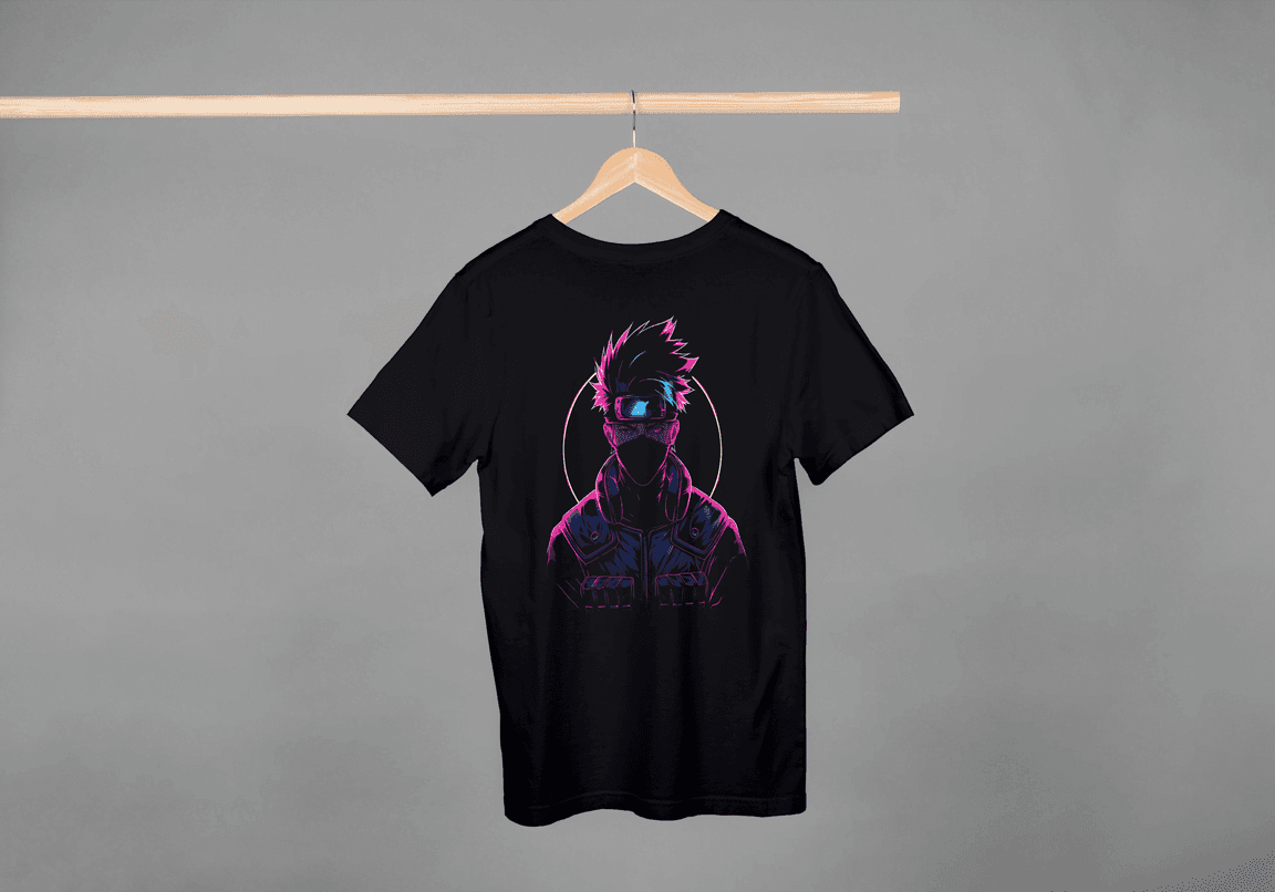 Kakashi Hatake | Naruto Anime Graphic Tee | Neon Vaporwave Style - Essentia Attire