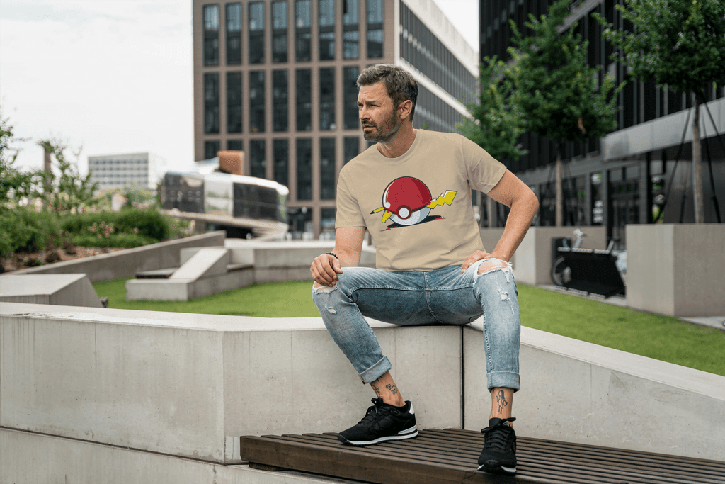 Pikachu Electric Shock Poké Ball T-shirt | Pokémon Fan Art Apparel - Essentia Attire