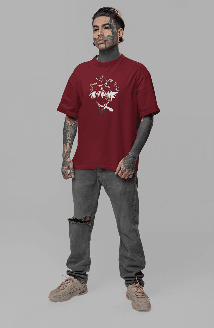 Hunter x Hunter Killua Zoldyck Minimalist Oversized T-Shirt - Essentia Attire