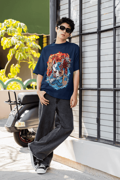 Kitsune Dragon: Yin Yang Fox Mask - Essentia Attire